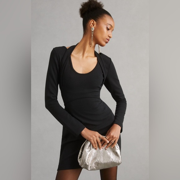 By Anthropologie Long-Sleeve Mini Dress Size Medium - Picture 2 of 12